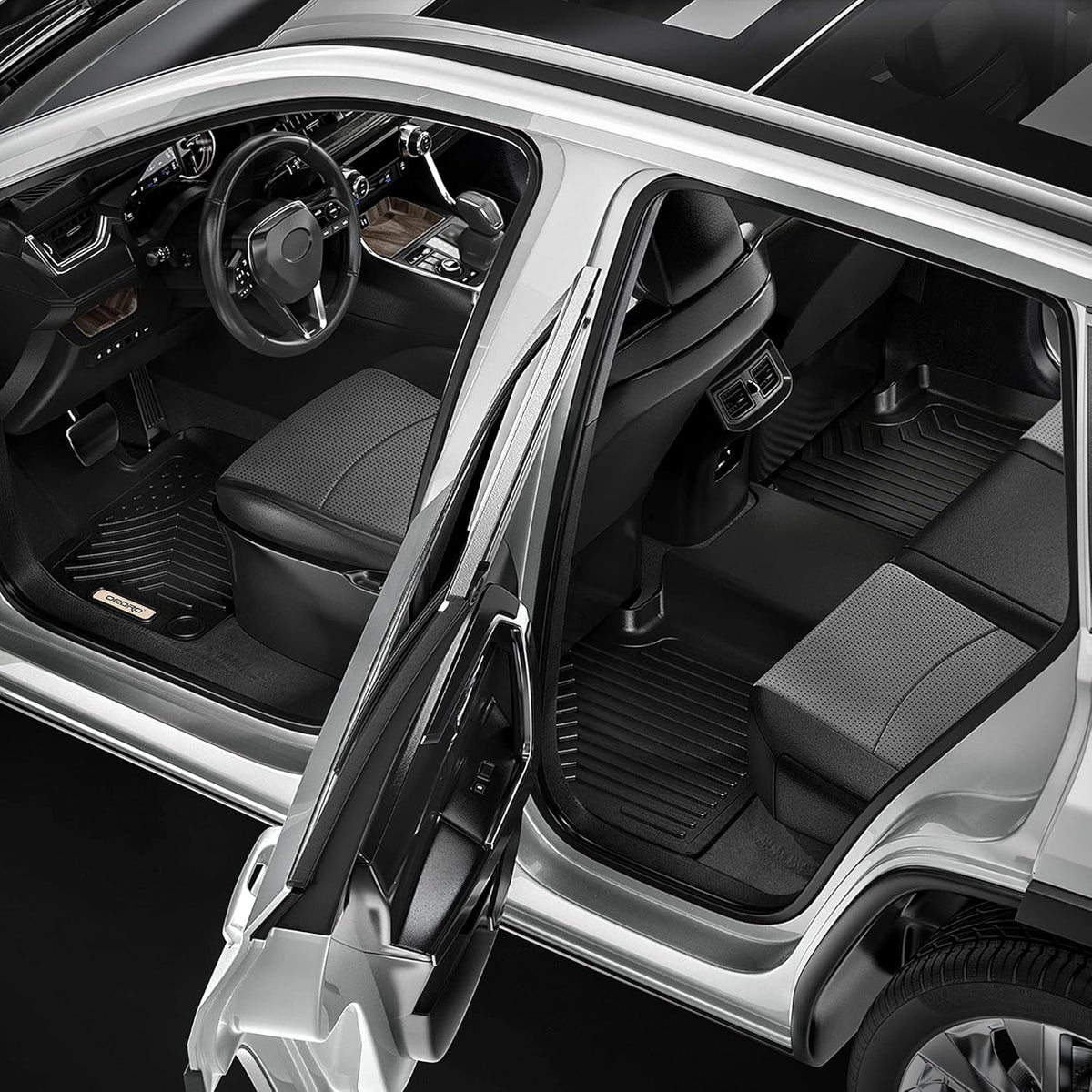 Black 2 Row TPE Floor Mats H1455