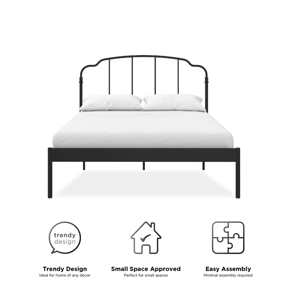 Queen Black Metal Bed R48225