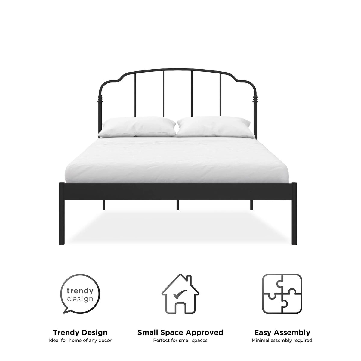 Queen Black Metal Bed R48225
