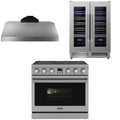 36 Electric Range, Range Hood and Wine Cooler D706392