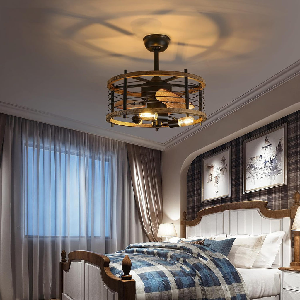 20-inch Caged Ceiling Fan with Light X72581