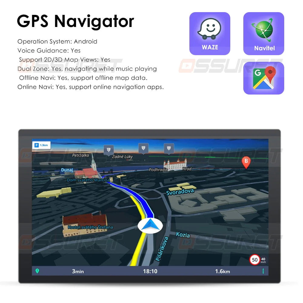 Android 12 Car Stereo GPS Navigation 2+32GB Radio Head Unit S1117