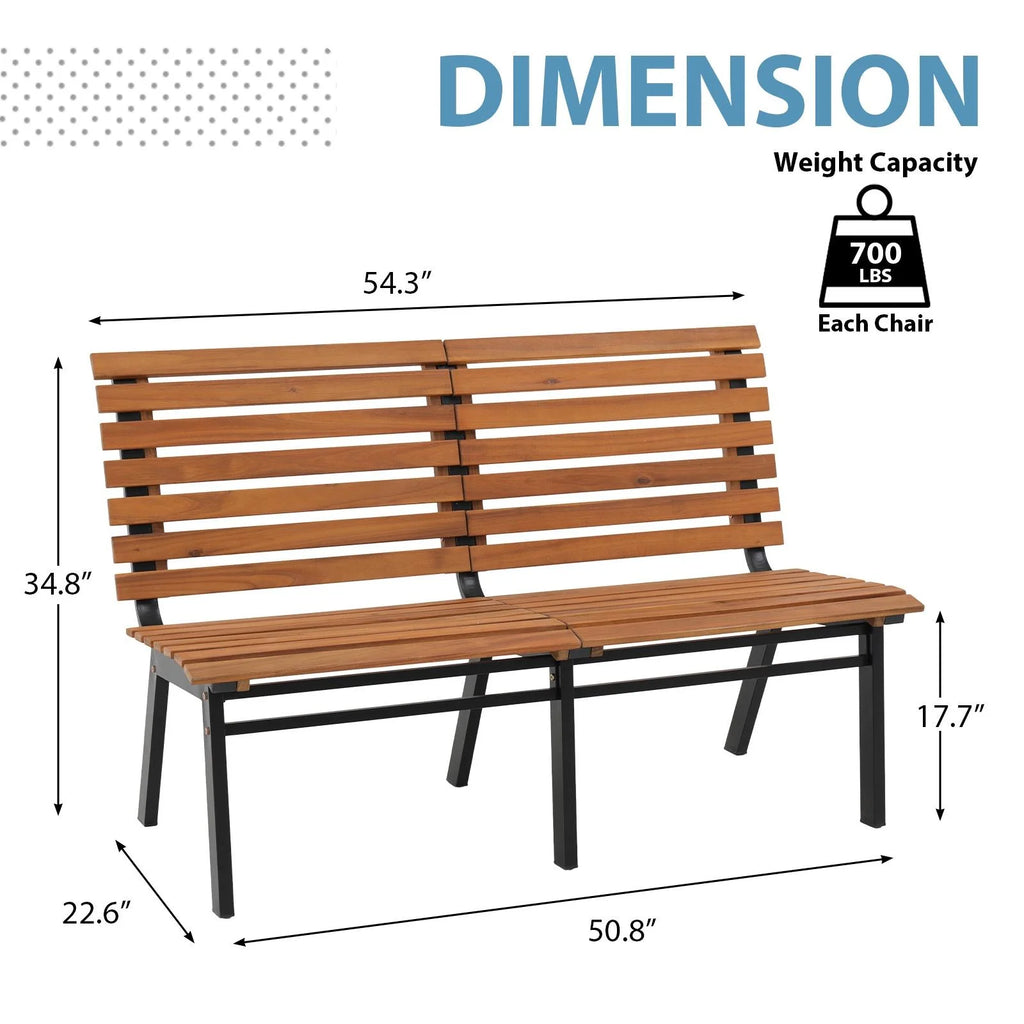 Acacia Wood 2 Person Garden Bench J141