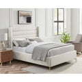 Upholstered Linen Queen Size Platform Bed T19991