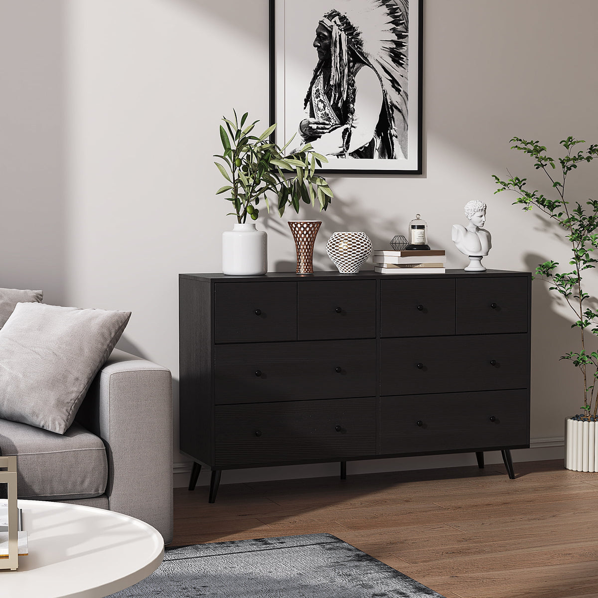 Black 8 Drawer Dresser M370118