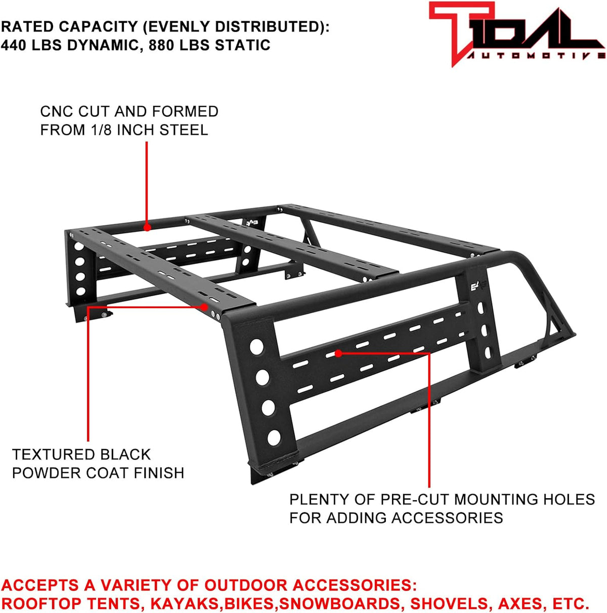 Bed Rack Mount Cargo Carrier for Pickup Truck C1503