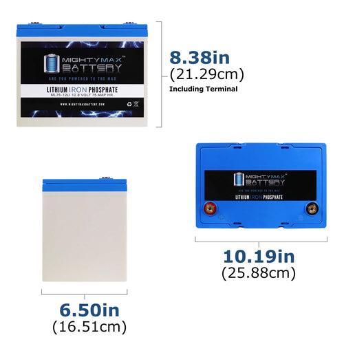 12V 75AH Lithium Replacement Battery 3 Pack W846