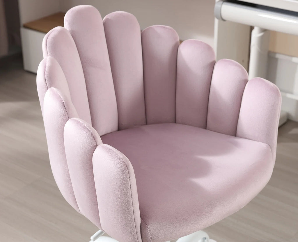 Purple Velvet Adjustable Kids Swivel Chair E675769