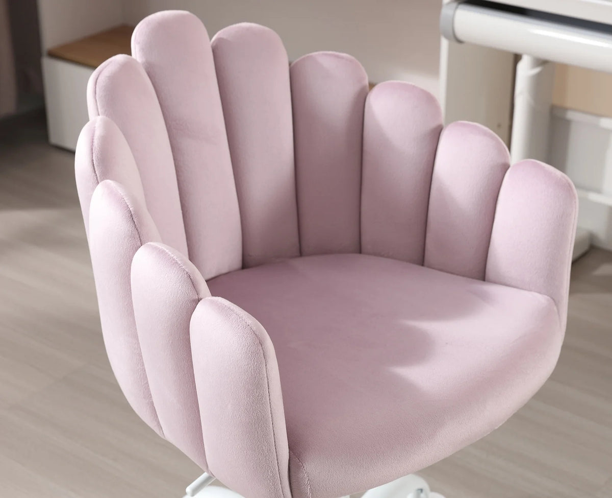 Purple Velvet Adjustable Kids Swivel Chair E675769