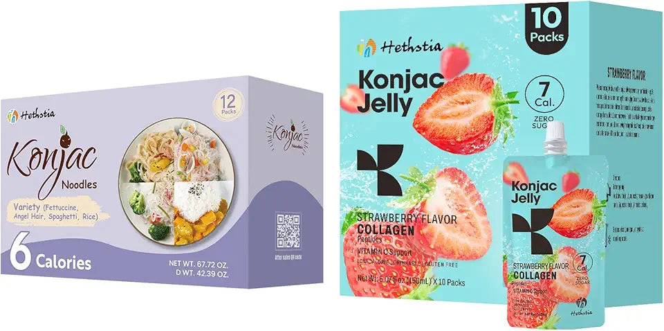 Strawberry Collagen Konjac Jelly and Gluten Free Konjac Noodles R9802