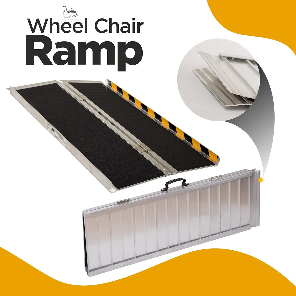 Portable Lightweight Foldable Wheelchair Ramp with Handle 4FT H259