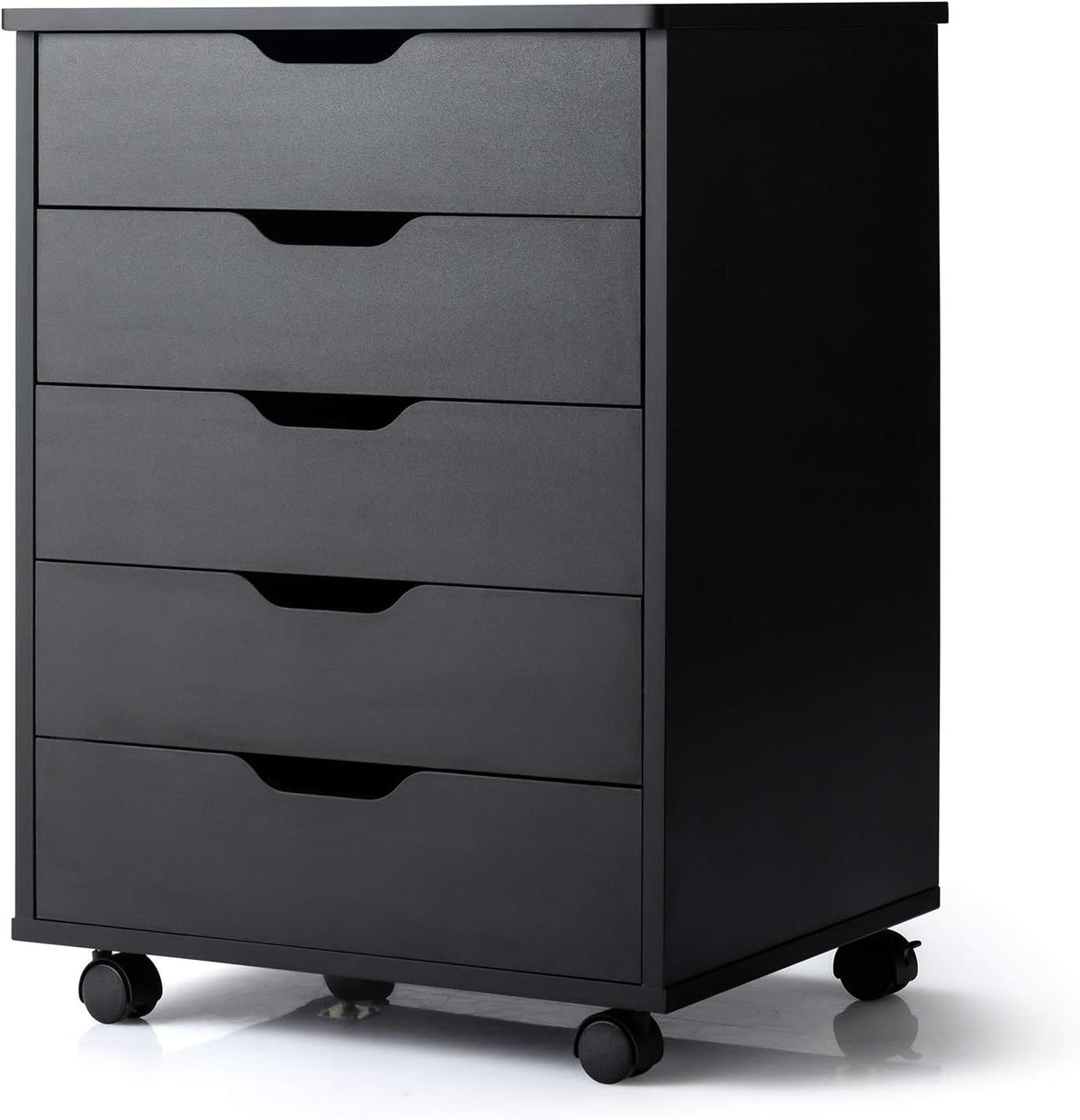 White 5 Drawer Mobile Filing Cabinet with Side Cabinet D948