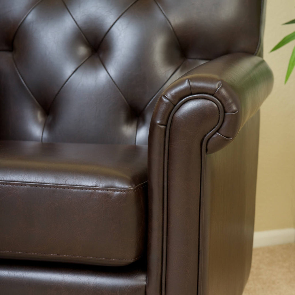Brown Tufted Leather Club Chair H70662