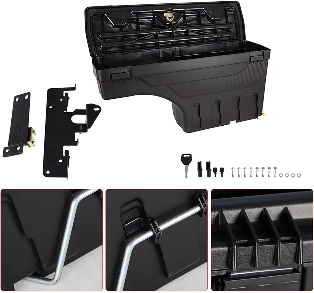 Truck Bed Wheel Well Storage Case Tool Box Left Driver Side + Right Passenger Side W/Lock & Keys O42522