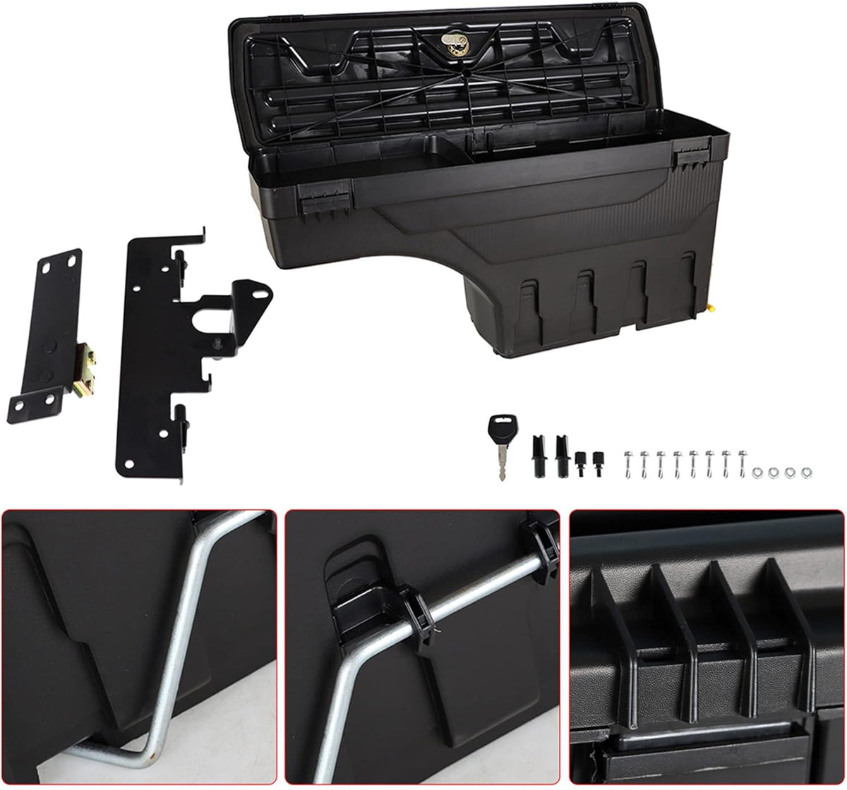 Truck Bed Wheel Well Storage Case Tool Box Left Driver Side + Right Passenger Side W/Lock & Keys O42522