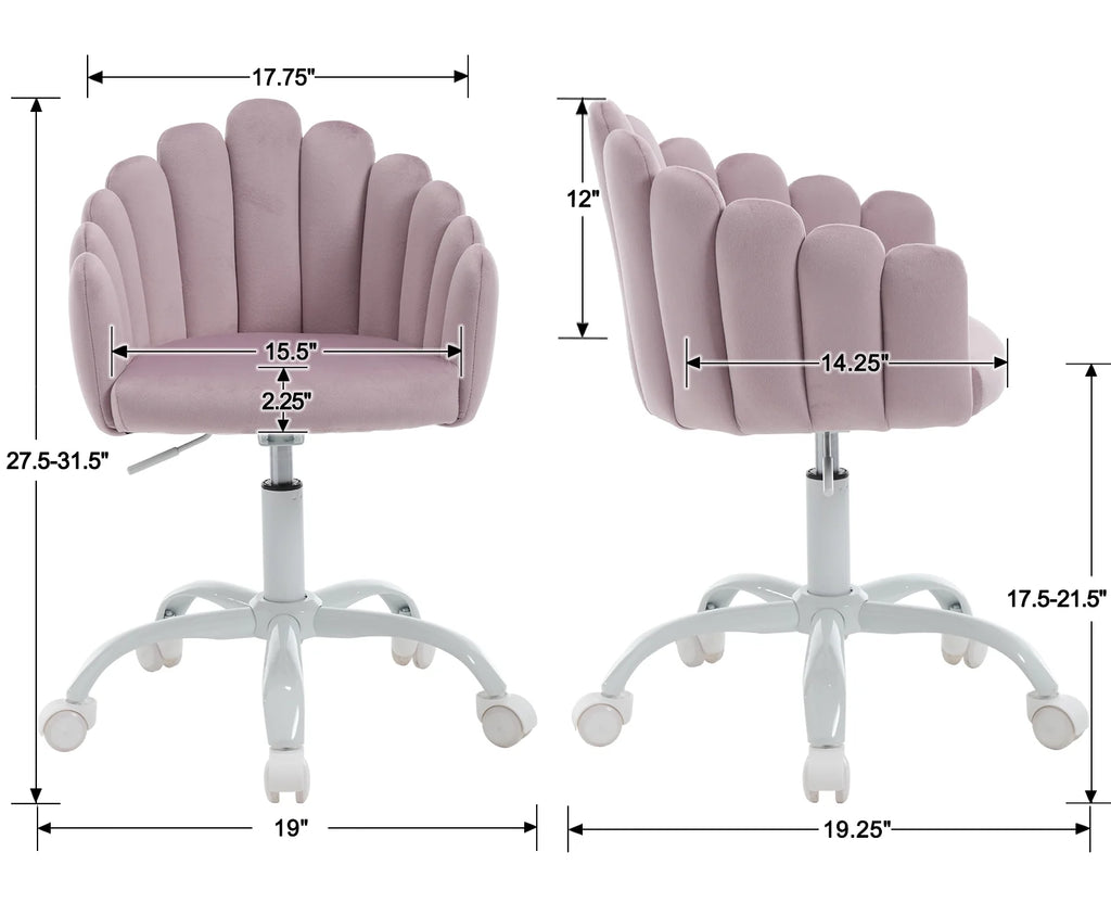 Purple Velvet Adjustable Kids Swivel Chair E675769