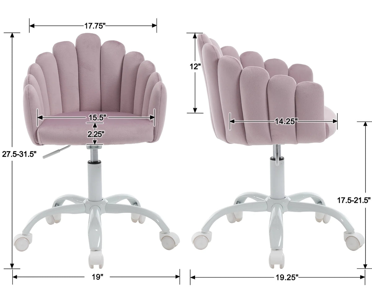 Purple Velvet Adjustable Kids Swivel Chair E675769