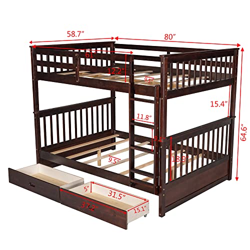 Twin-Over-Twin Bunk Bed with Trundle, Storage, USB Ports, Desk, Guardrail, White X8158