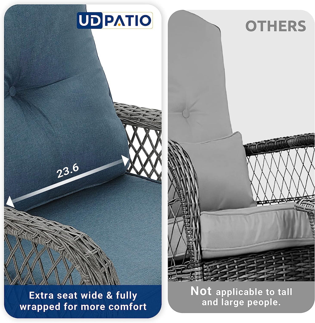 3 Piece Rattan Outdoor Rocking Bistro Set U945