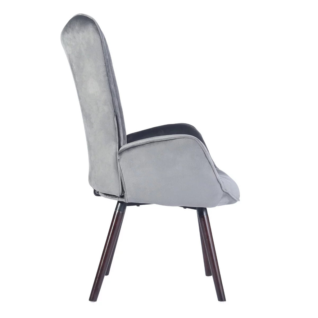 Gray Velvet Tufted Wing Back Accent Chair K7284