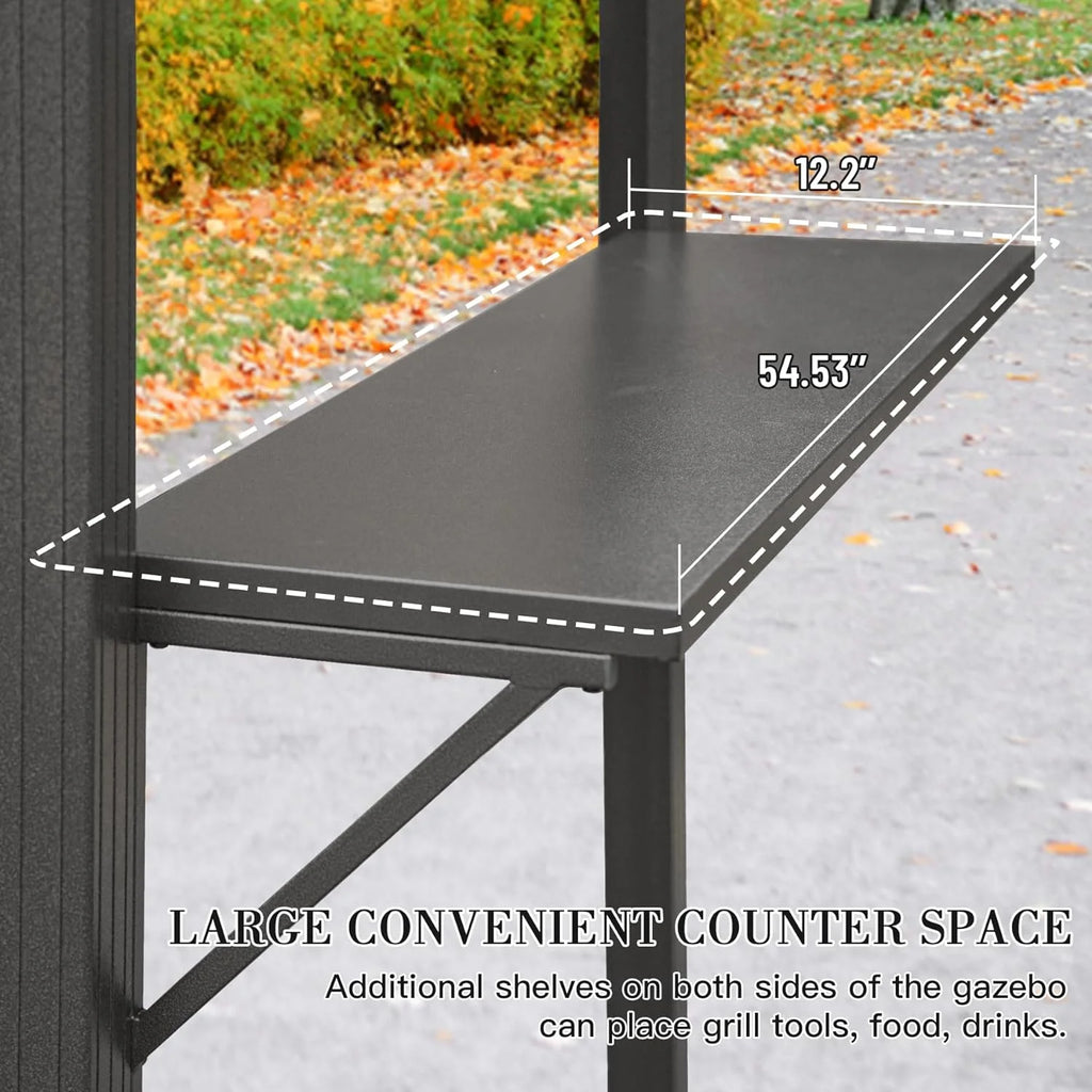 8' 6" Aluminum Grill Gazebo with Shelves T470