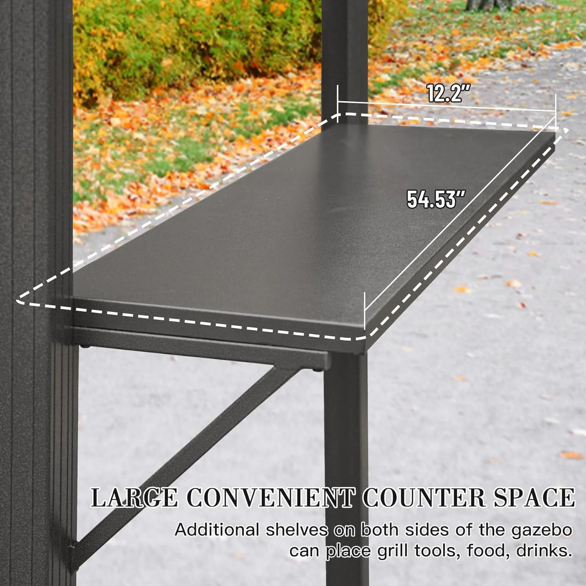 8' 6" Aluminum Grill Gazebo with Shelves T470