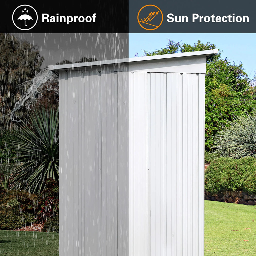 White and Yellow Metal Garden Sheds D702