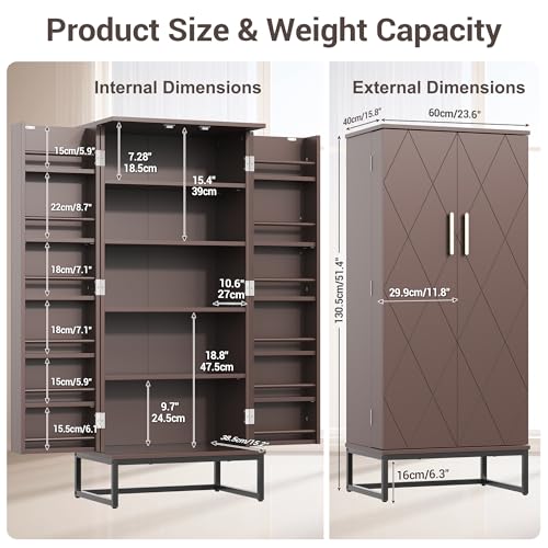 White Freestanding Kitchen Pantry Storage Cabinet with Adjustable Shelves K399