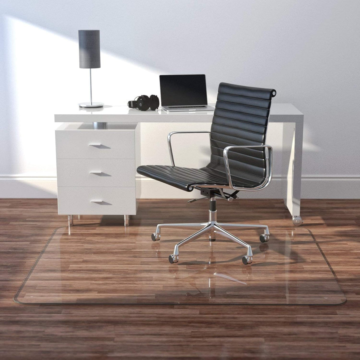 Glass Office Chair Mat Rectangle 36 x 48 Ultra Clear I7764