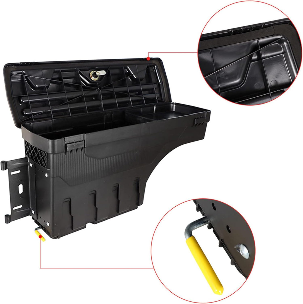 Truck Bed Wheel Well Storage Case Tool Box Left Driver Side + Right Passenger Side W/Lock & Keys O42522