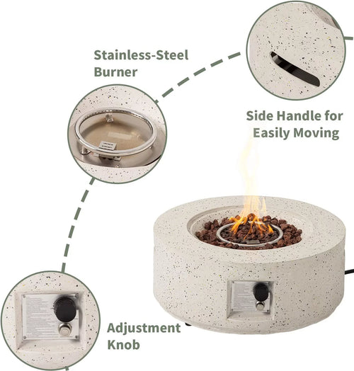 28-inch Round Propane Fire Pit Table N35829