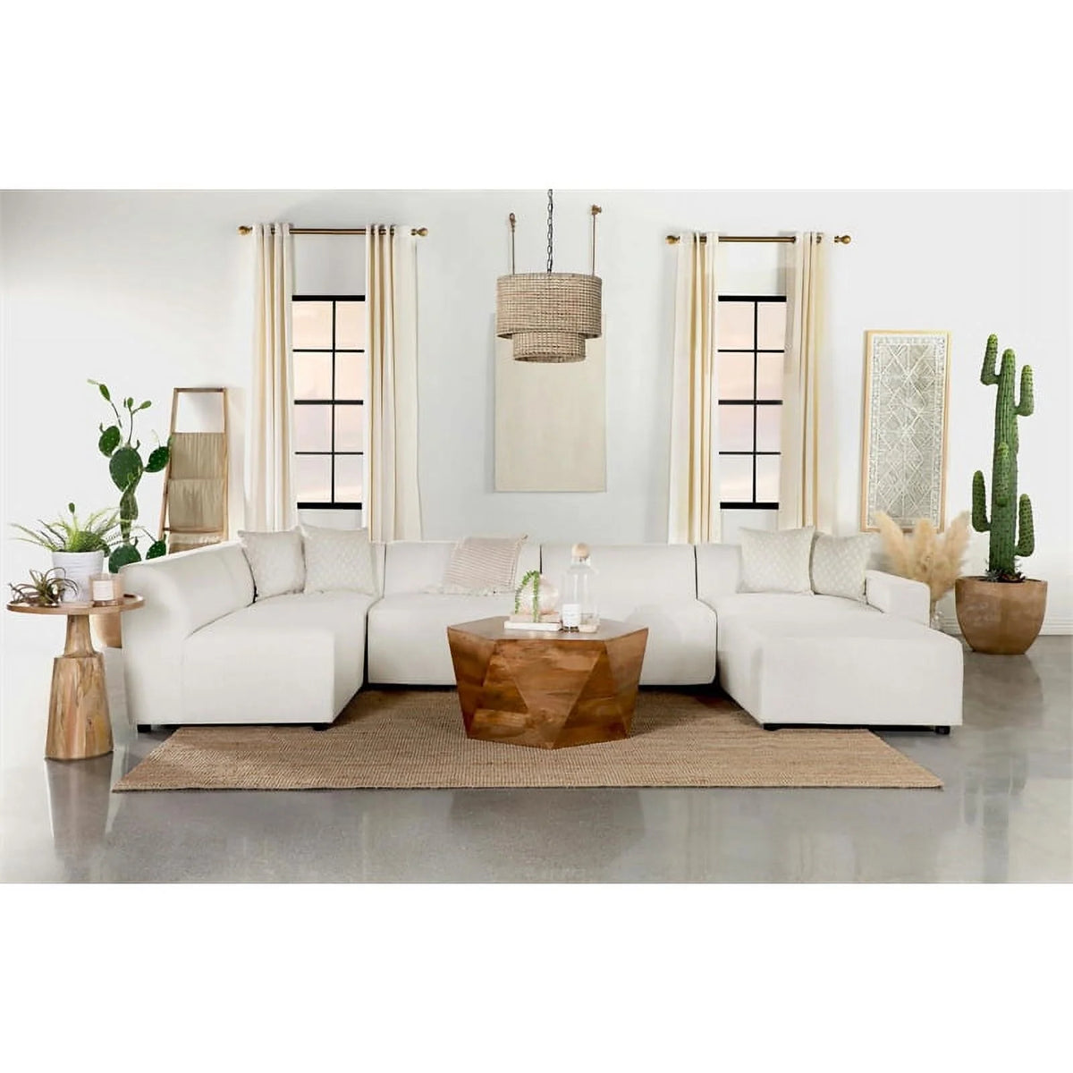6-piece Fabric Upholstered Modular Sectional A10295