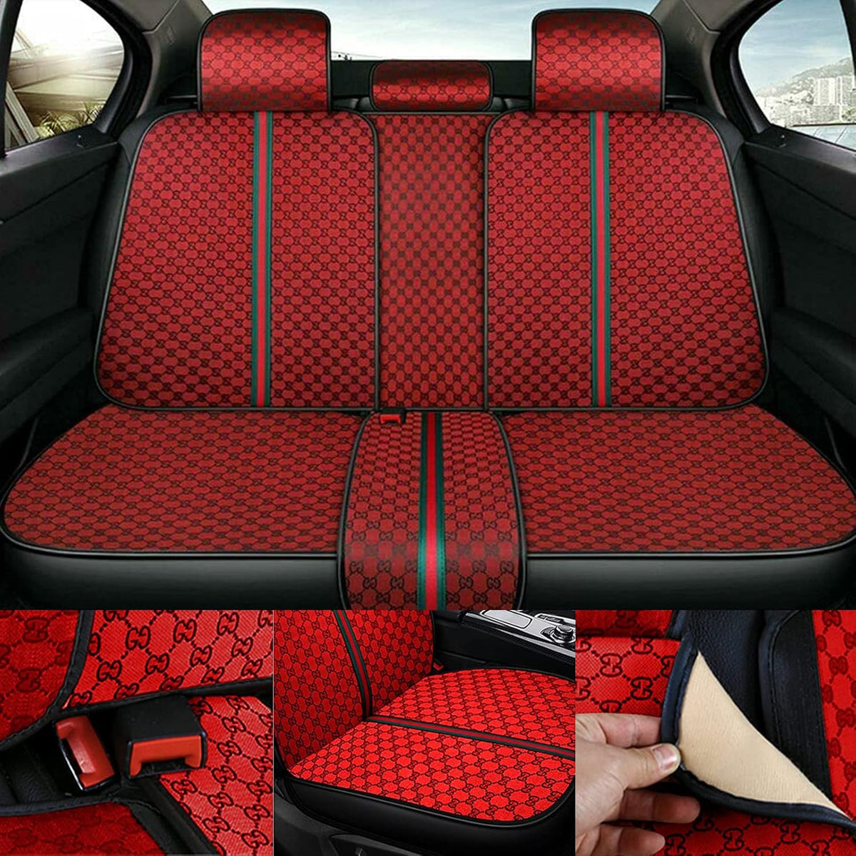Faux Leather Car Seat Covers Full Set Q98311