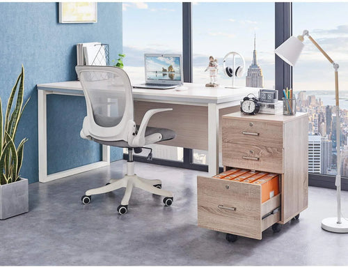 3 Drawer Rolling Wood File Cabinet with Lock E2841