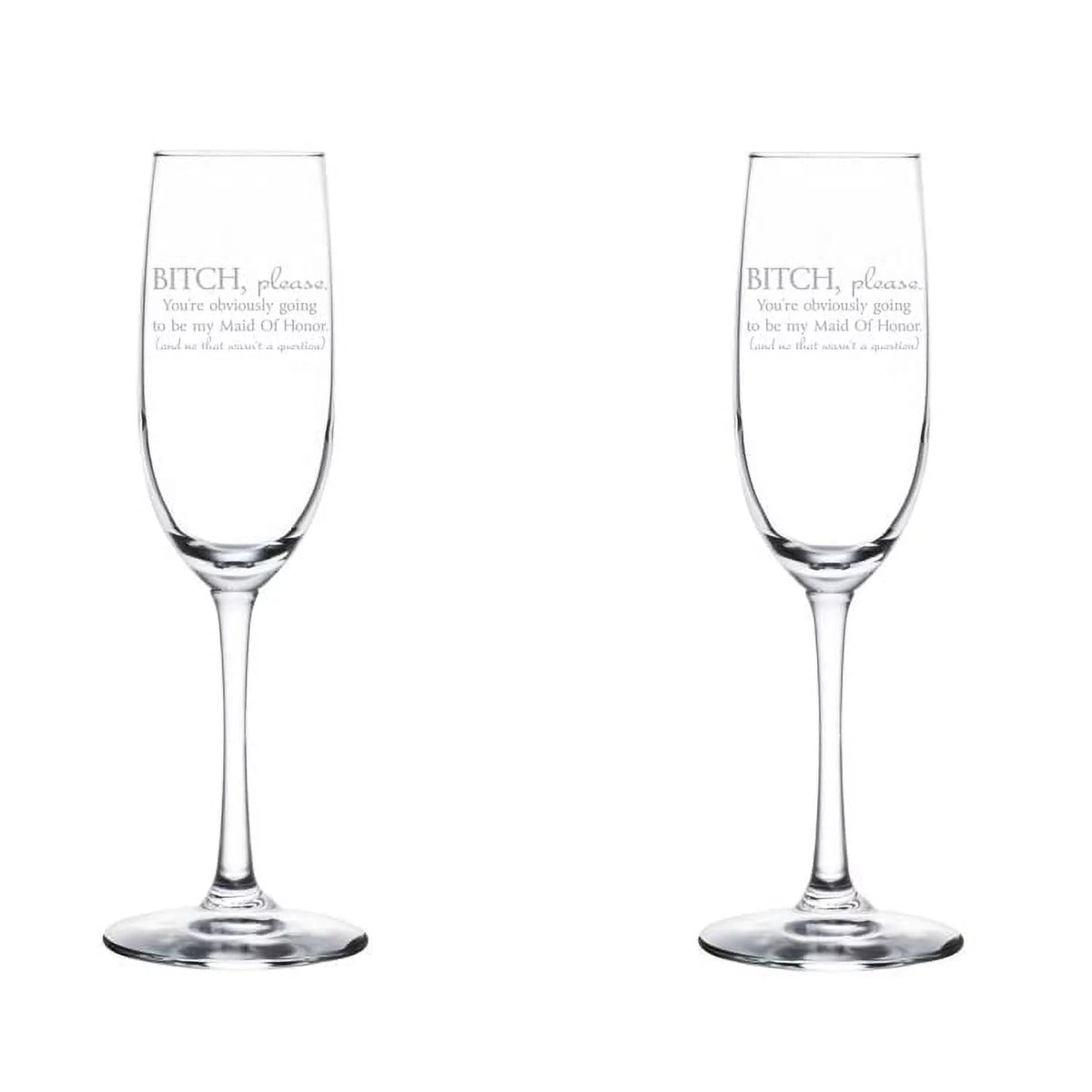 Set of 2 Glass Champagne Flutes 8 oz Stemmed A92141