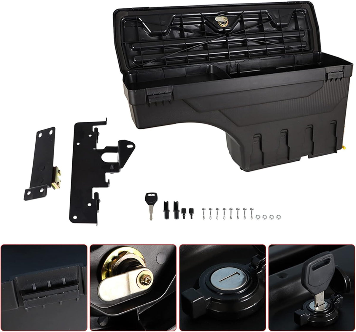 Truck Bed Wheel Well Storage Case Tool Box Left Driver Side + Right Passenger Side W/Lock & Keys O42522