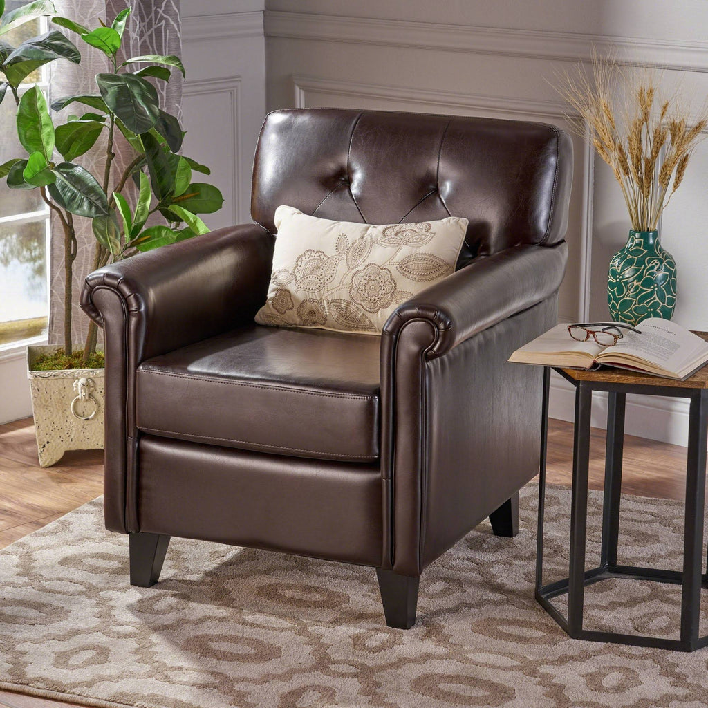 Brown Tufted Leather Club Chair H70662