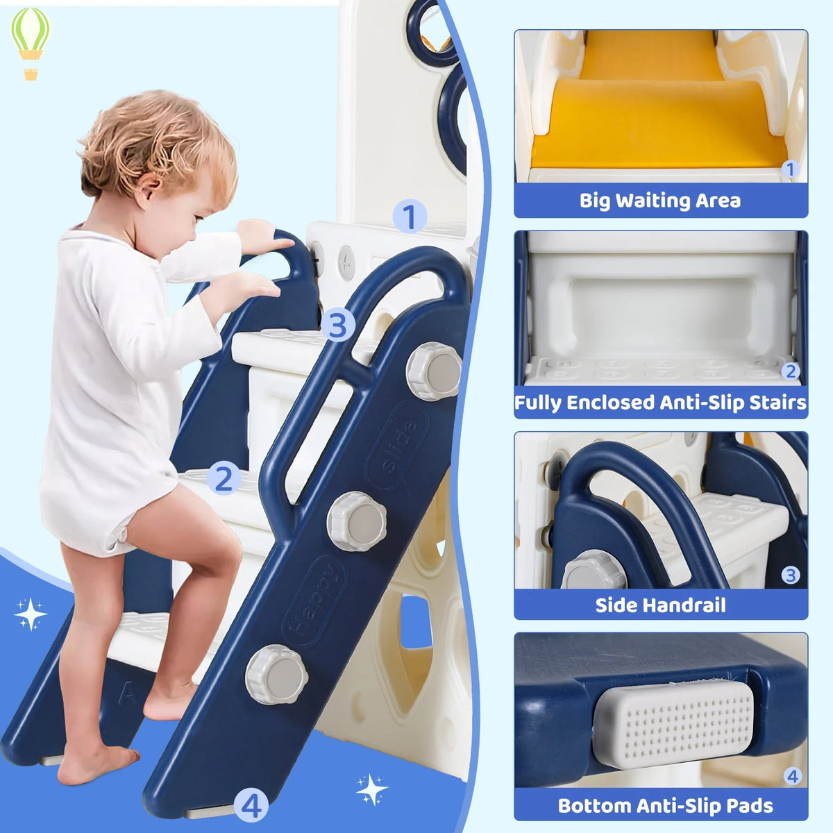 5 in 1 Toddler Swing and Slide Set G329