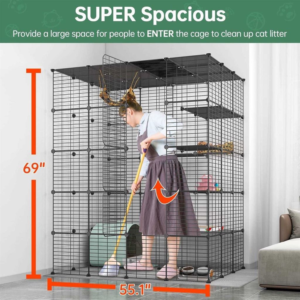 Large Indoor Cat Cage Metal Wire Playpen H2744