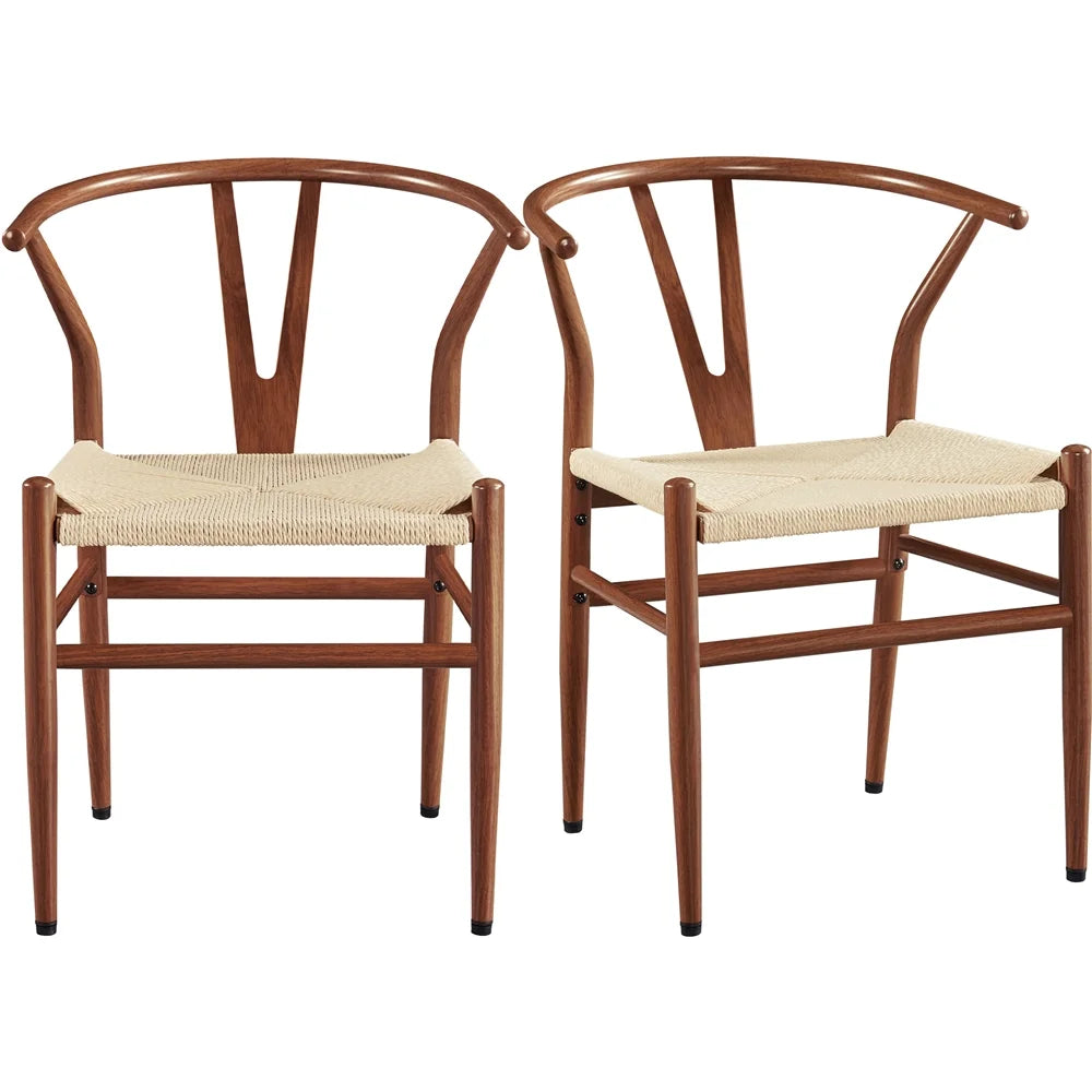 Set of 2 Weave Arm Dining Chairs X4906