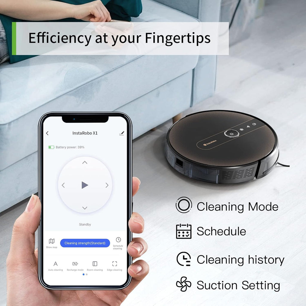 Black Robot Vacuum and Mop, 2000Pa Q42280