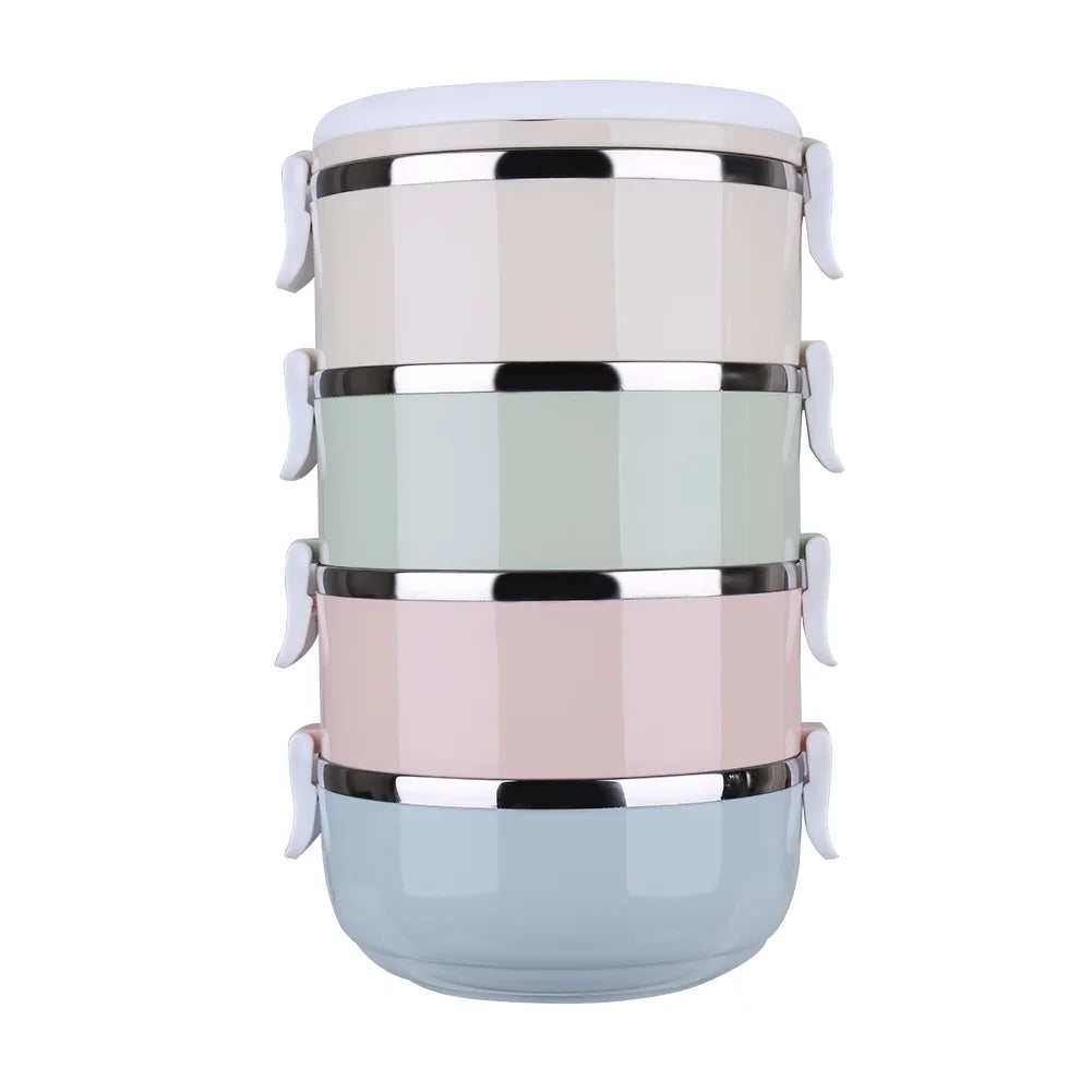 Set de tazones de Viaje Bento de Acero Inoxidable de 4 Niveles I45158