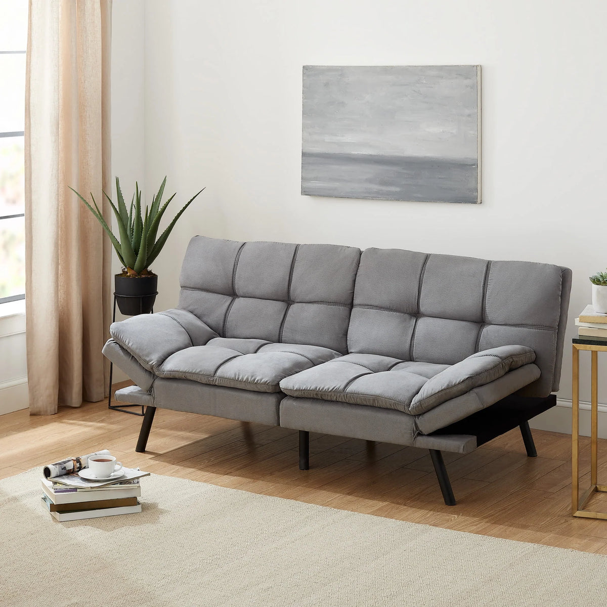 Memory Foam Futon with Adjustable Armrests U275076
