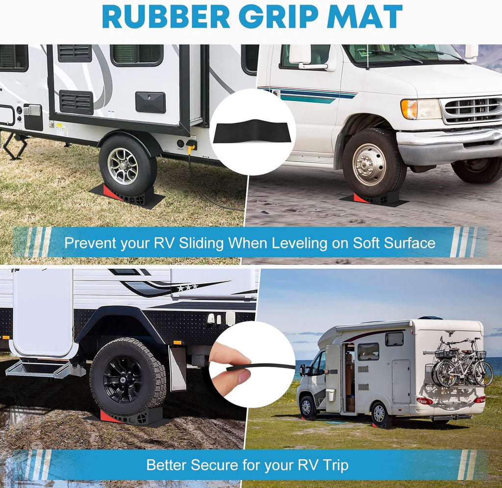 Camper Leveler Kit with Wheel Chocks and Anti-Slip Mats, 2 Packs B646