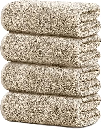 Pack of 4 Extra Large 100% Cotton Bath Towels E935372