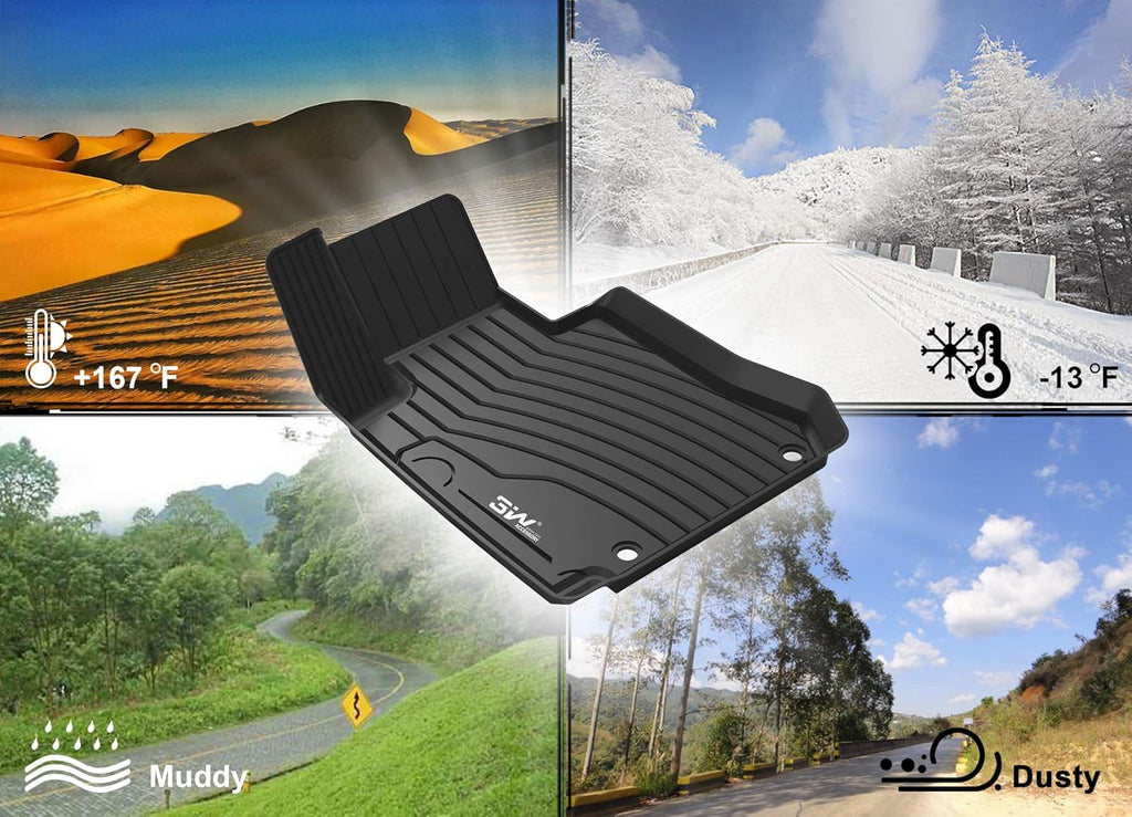 TPE All Weather Custom Fit Floor Mats Black Full Set Q1262