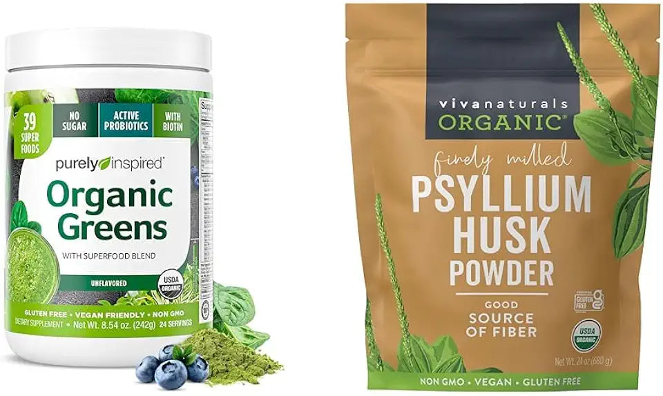 Organic Green Powder Smoothie Mix & Organic Psyllium Husk Powder L825479