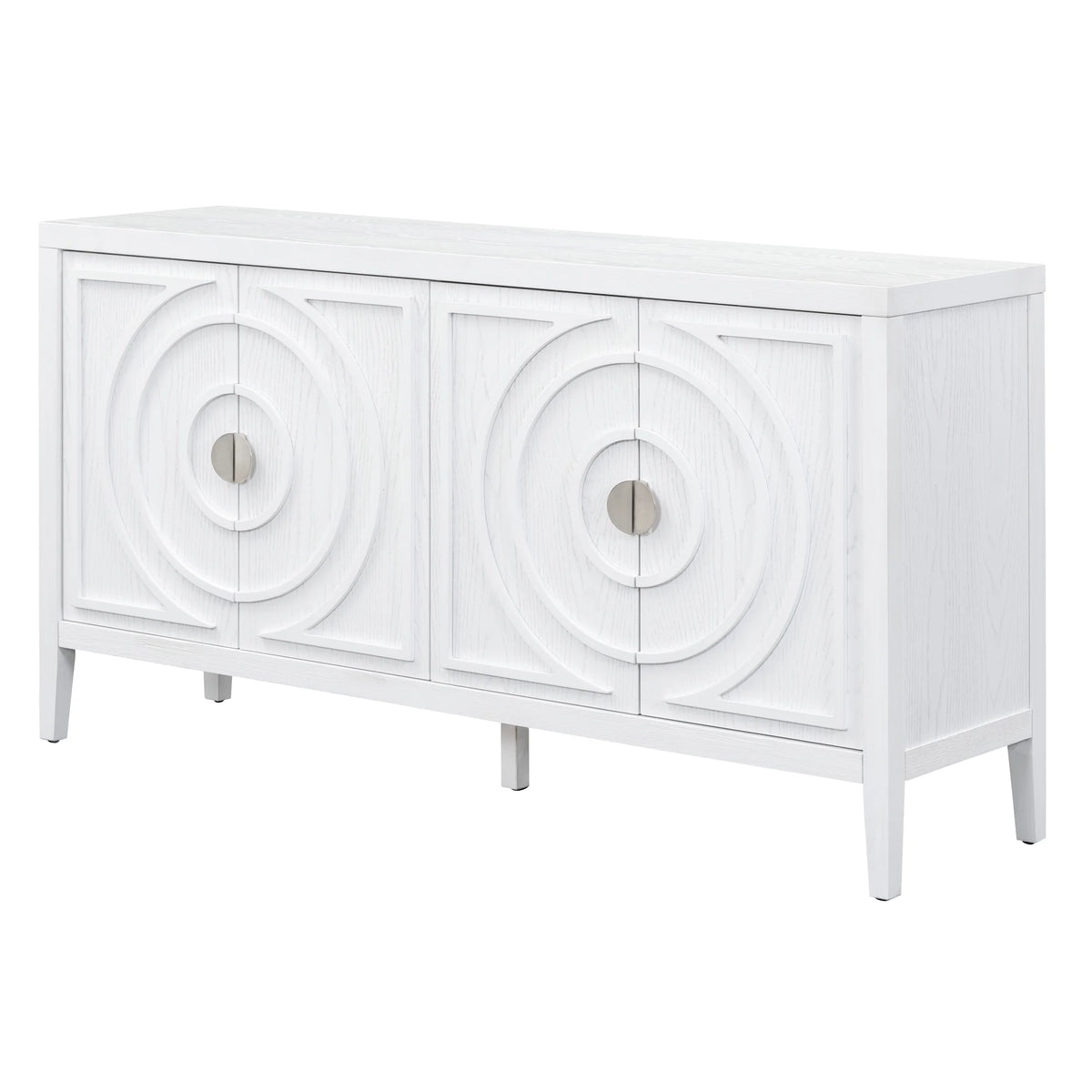 White 4 Door Wooden Accent Cabinet with Adjustable Shelves N77618
