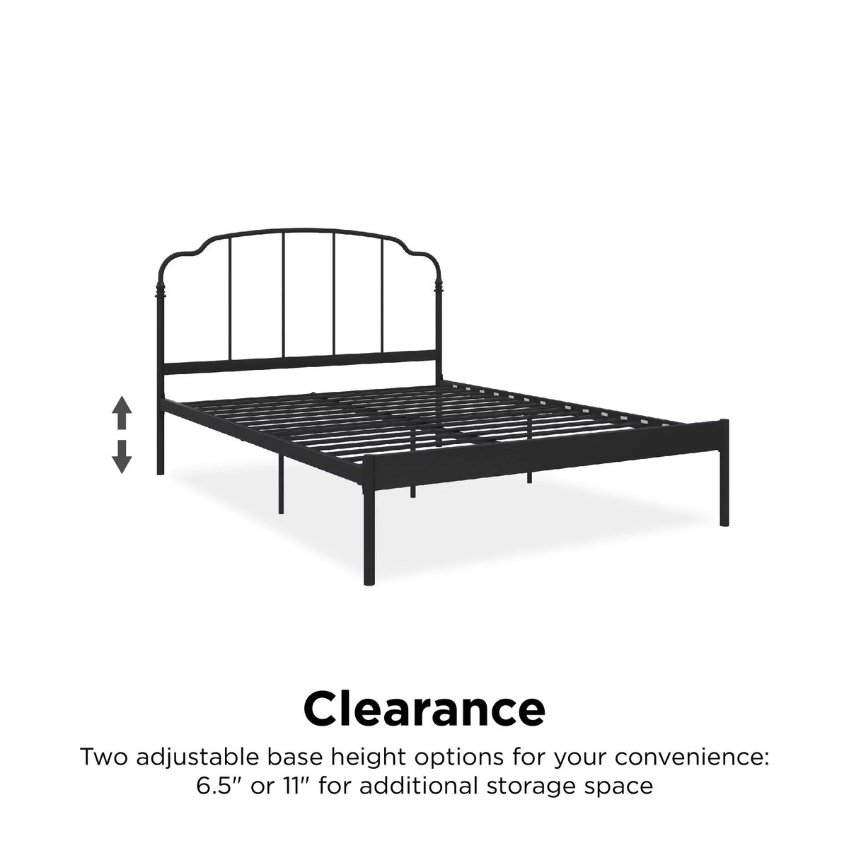 Queen Black Metal Bed R48225
