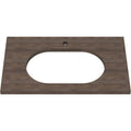 33 in. Above Counter Sink Top with Single Faucet Hole in Walnut N1564